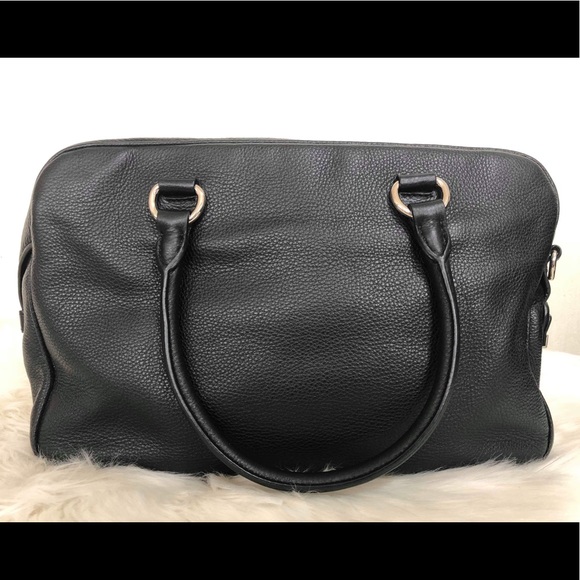 PRADA LEATHER BOSTON BAG BLACK EUC W/ INCLUSIONS ‼️FINAL‼️ - Picture 3 of 8